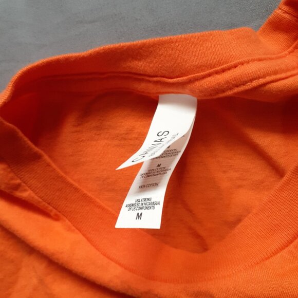 Reese's Peanut Butter Cup Logo T-shirt Unisex Med Orange Bella Canvas Candy Tee - Picture 5 of 7